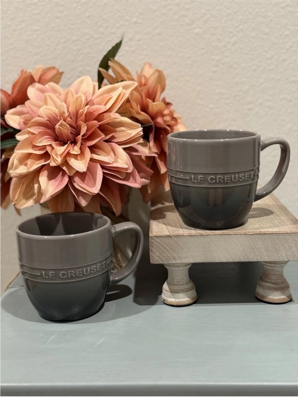 Le Creuset Stoneware Leger Mug Cup 350 ml Heat Resistant Flint Set-2 Rare